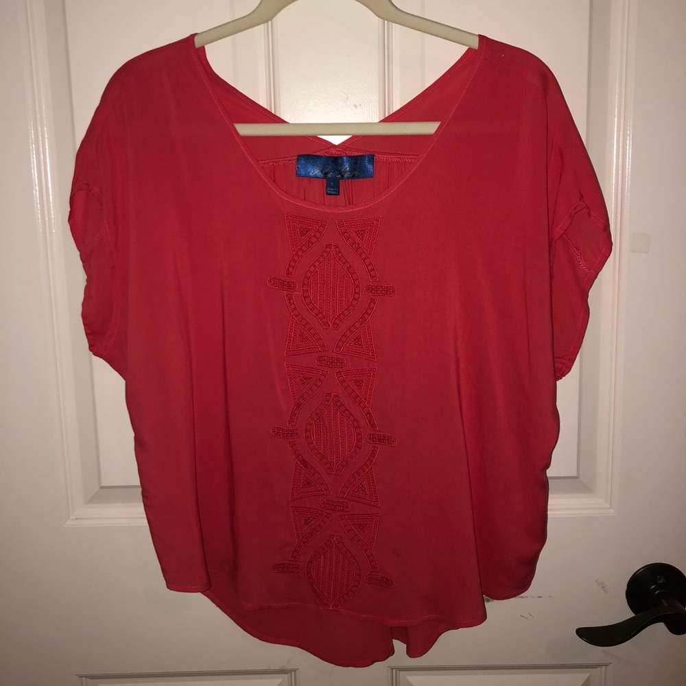 Red Cutout Blouse